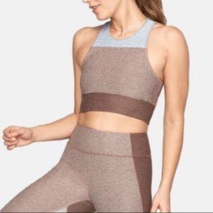 Outdoor Voices Tri-Tone Slashback Crop Top